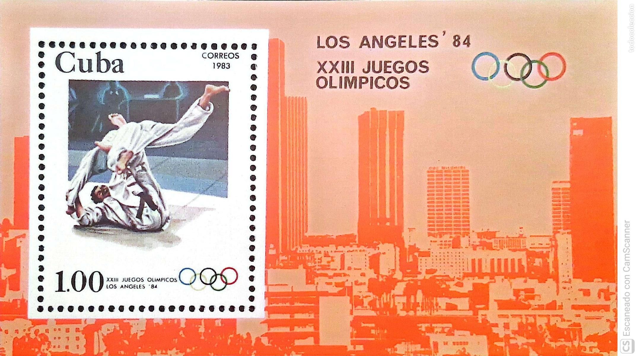 Sellos: Cuba. HB 74 A&ntilde;o preol&iacute;mpico de los &Aacute;ngeles: Judo. 1983. Sellos nuevos y numeraci&oacute;n Yvert