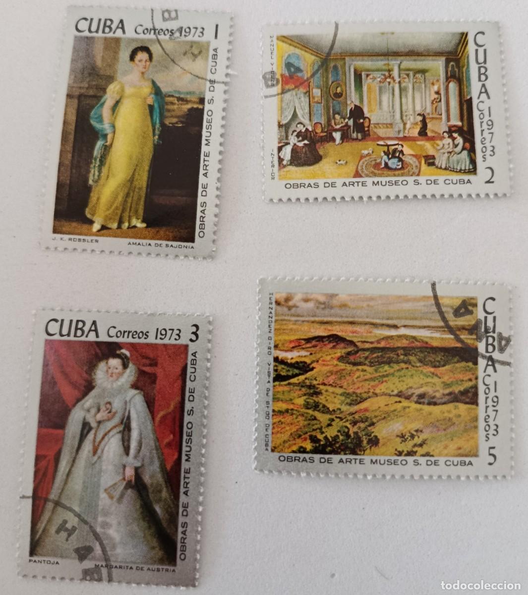 Sellos: Sellos Cuba 1973, Obras de arte del Museo de Santiago de Cuba. edifil 2059/2061 y 2063
