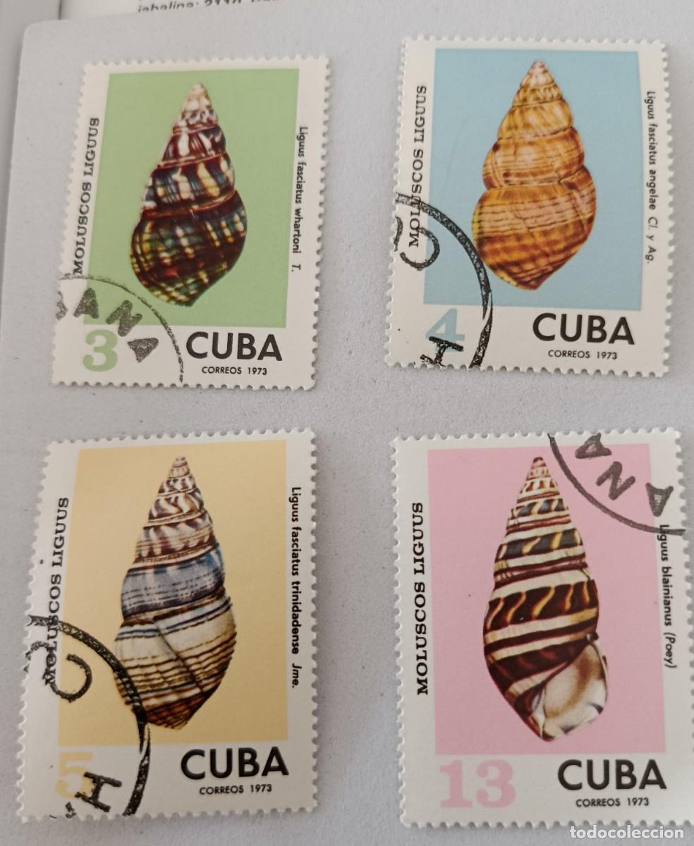Sellos: Sellos Cuba 1973, Moluscos liguus. edifil 2088/2091
