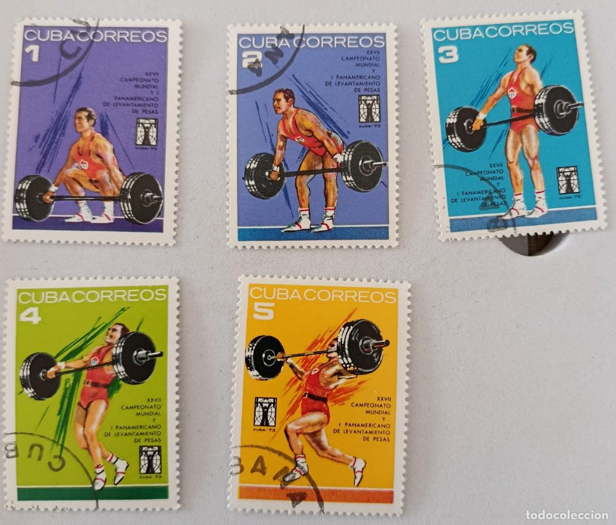 Sellos: Sellos Cuba 1973, XXVII Canpeonato mundial de halterofilia, edifil 2070/2074
