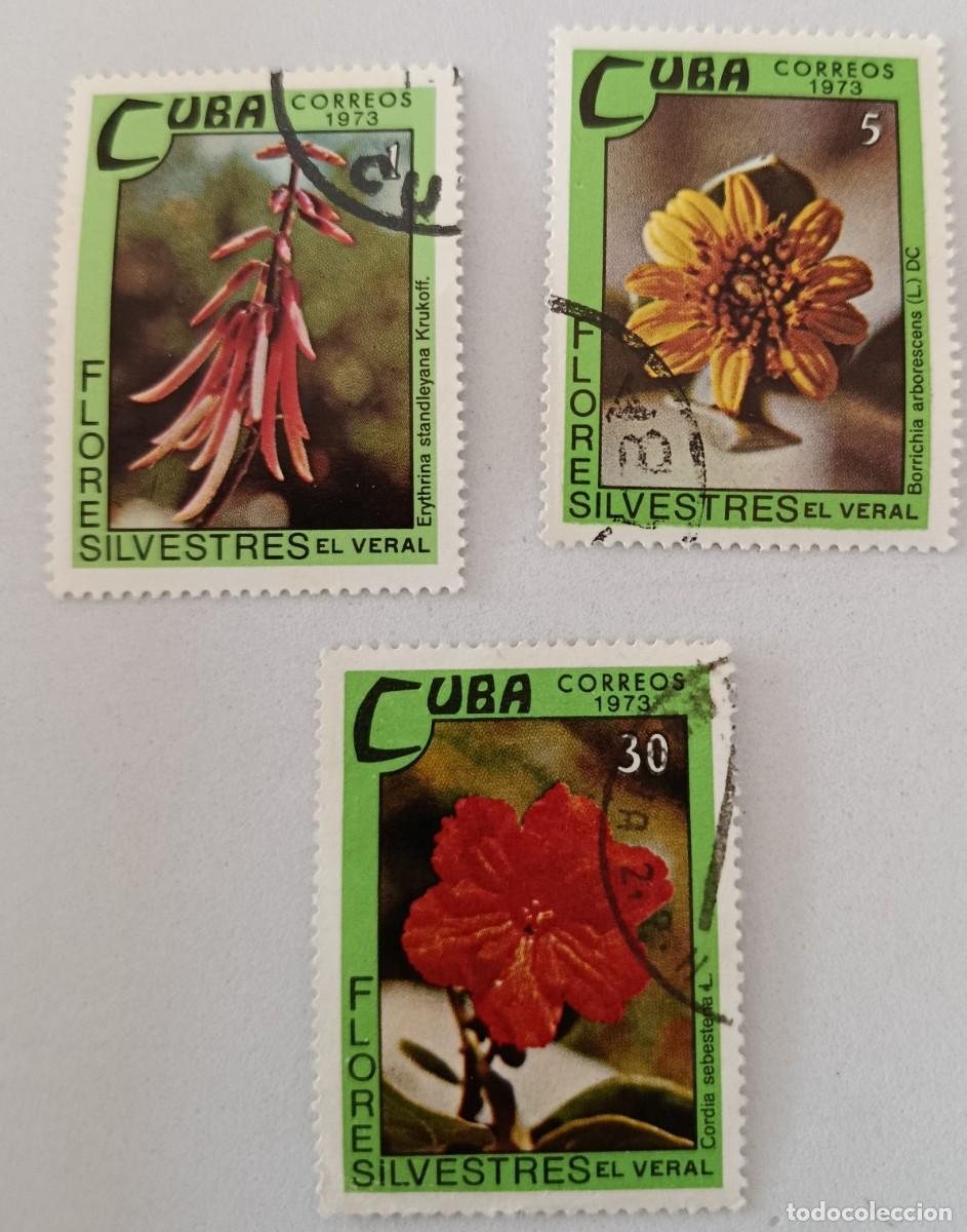 Sellos: Sellos Cuba 1973, Flora silvestre, edifil 2077, 2081 y 2083