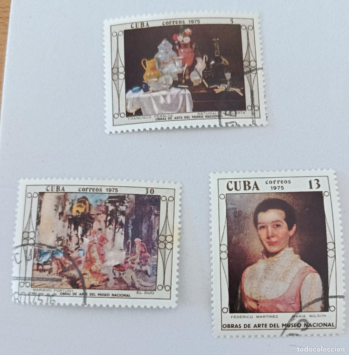 Sellos: Sellos Cuba 1975, Obras de arte del Museo Nacional, edifil 2194/2196