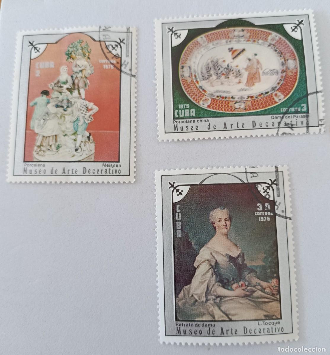 Sellos: Sellos Cuba 1975, Museo de arte decorativo, edifil 2218, 2219 y 2222