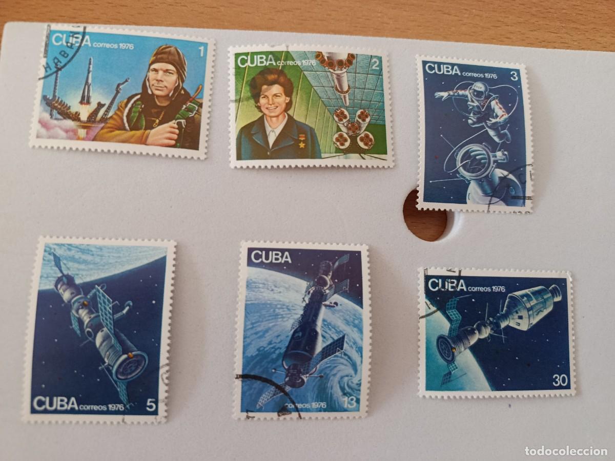 Sellos: Sellos Cuba 1976, aniversario del primer hombre en el espacio, edifil 2293/2298