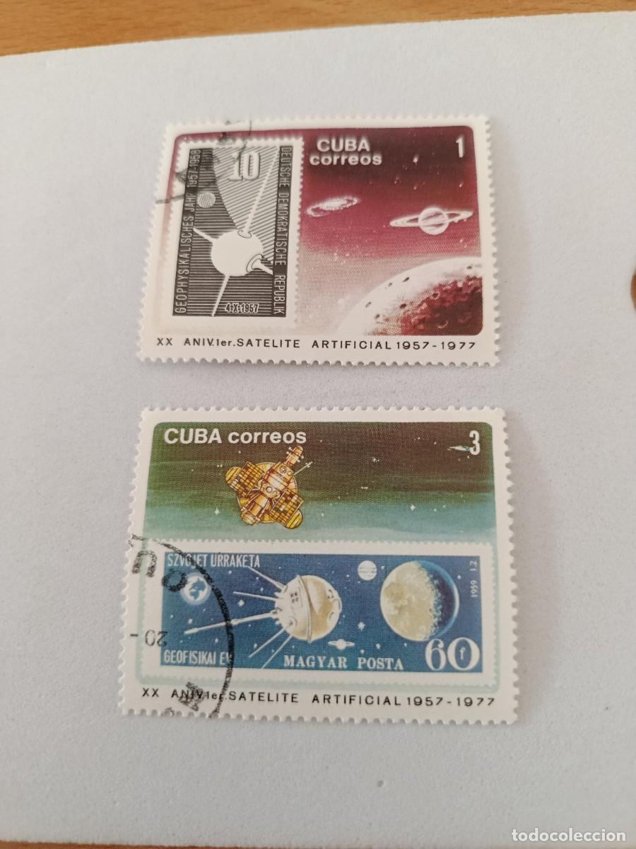 Sellos: Sellos Cuba 1977, XX aniversario del primer sat&eacute;lite artificial. edifil 2376/2377