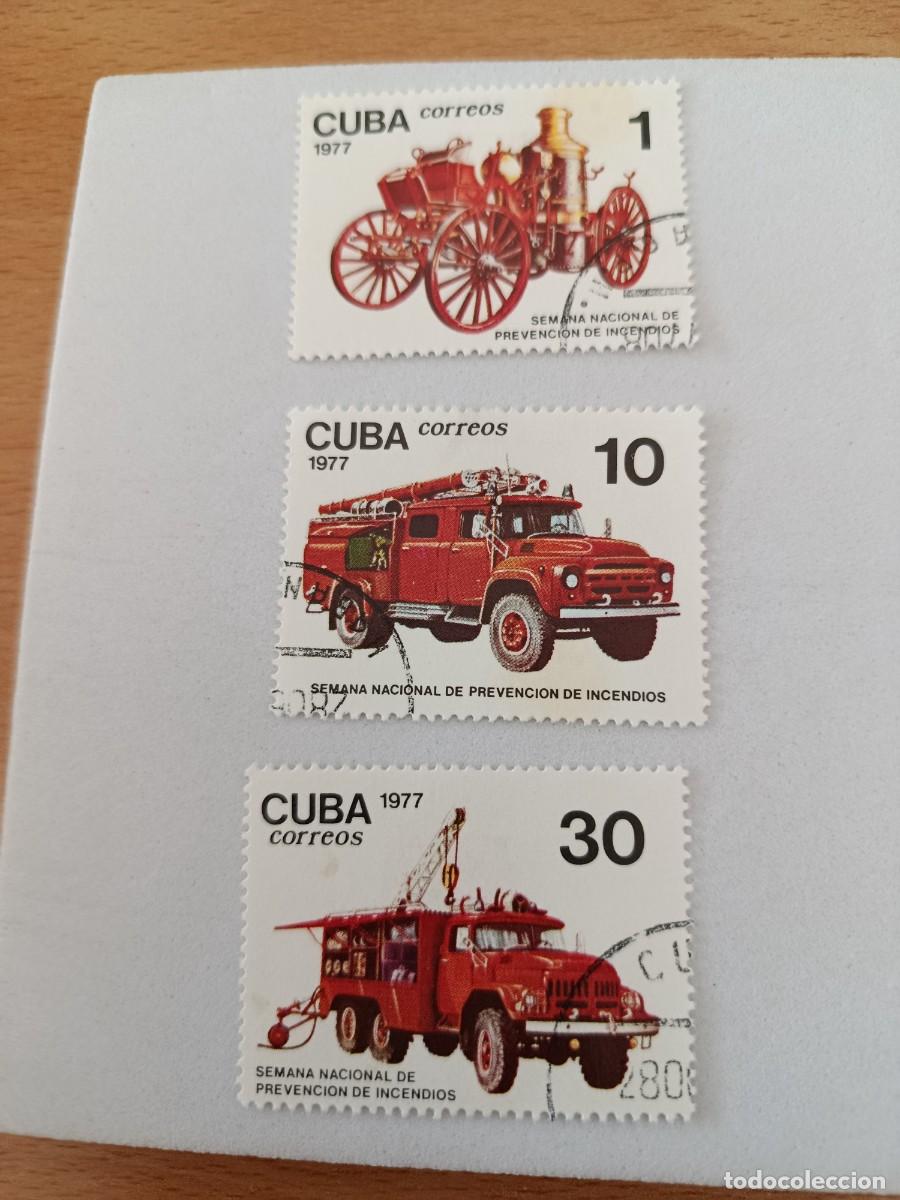 Sellos: Sellos Cuba 1977, Semana de prevenci&oacute;n de incendios. edifil 2392, 2395/2396