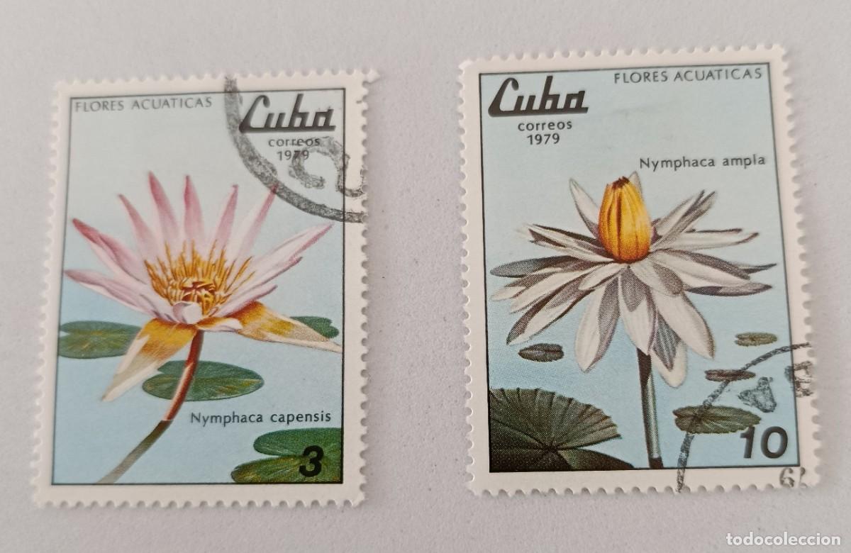 Sellos: Sellos Cuba 1979, Flores acu&aacute;ticas. edifil 2547/2548