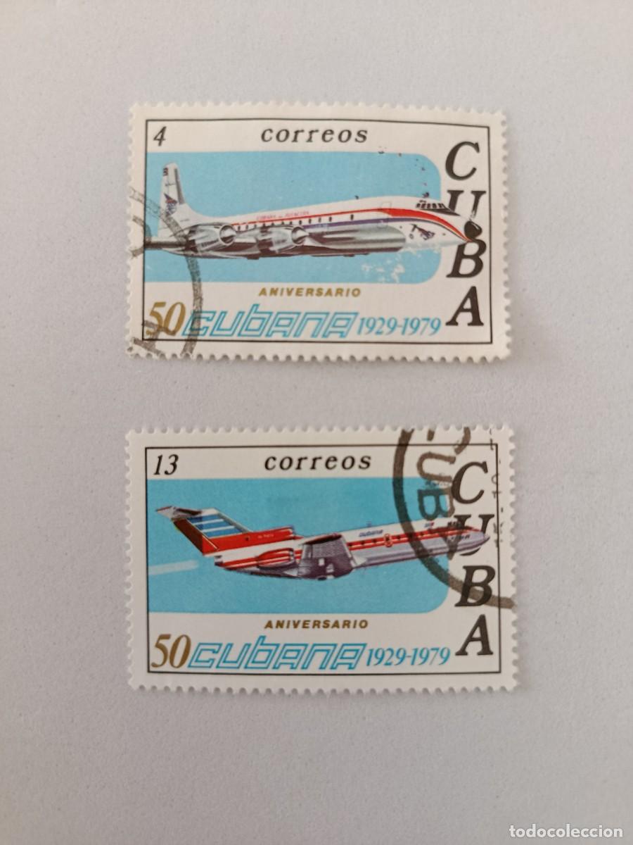 Sellos: Sellos Cuba 1979, 50 aniversario de la linea a&eacute;reas cubanas. edifil 2601/0602