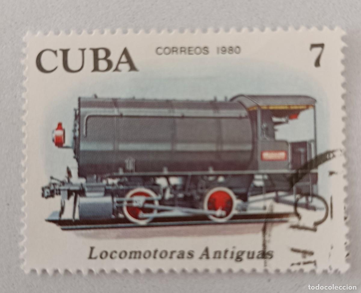 Sellos: Sellos Cuba 1980, Locomotoras antiguas. edifil 2676