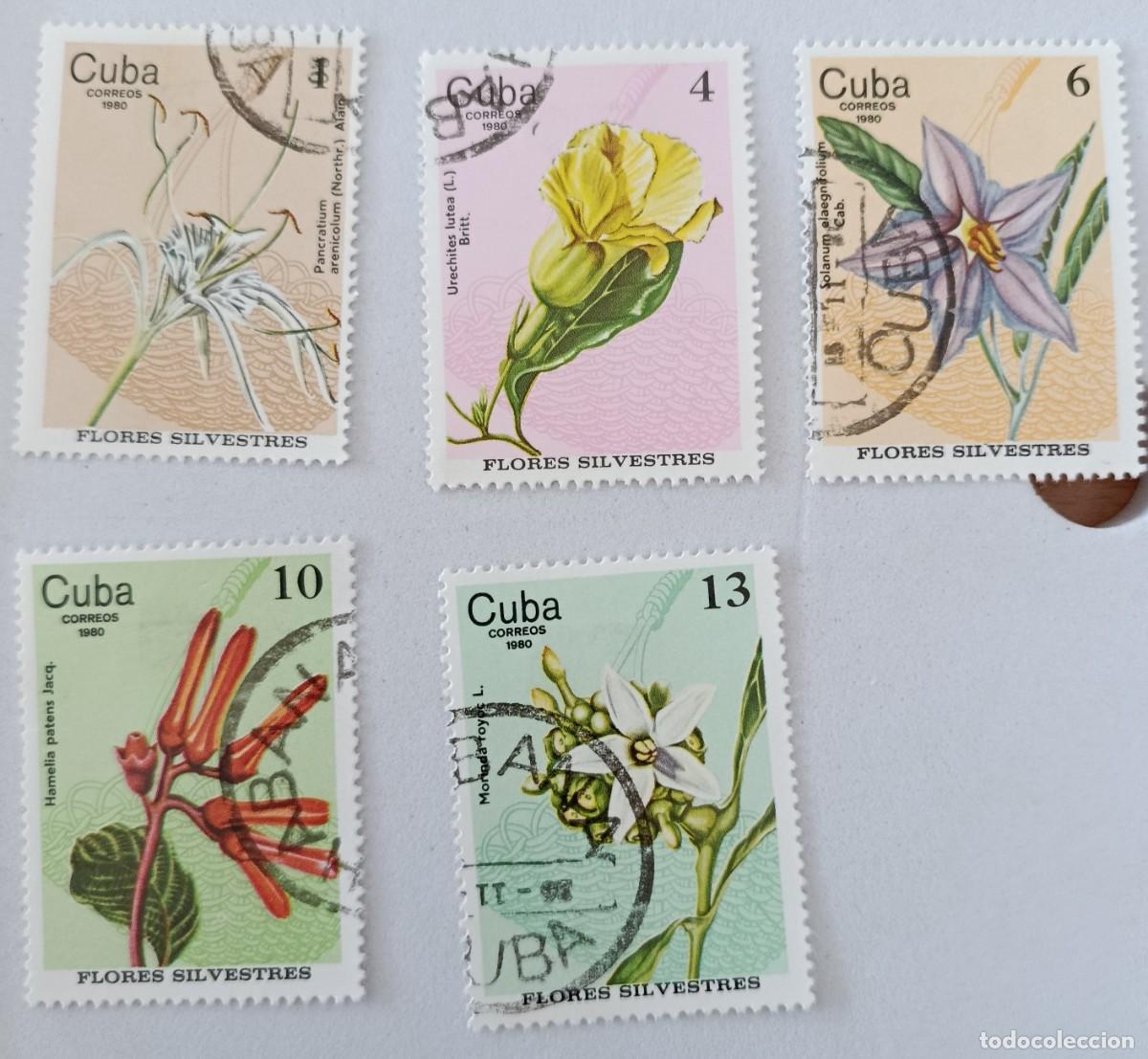 Sellos: Sellos Cuba 1980, Flores silvestres, edifil 2686/2690