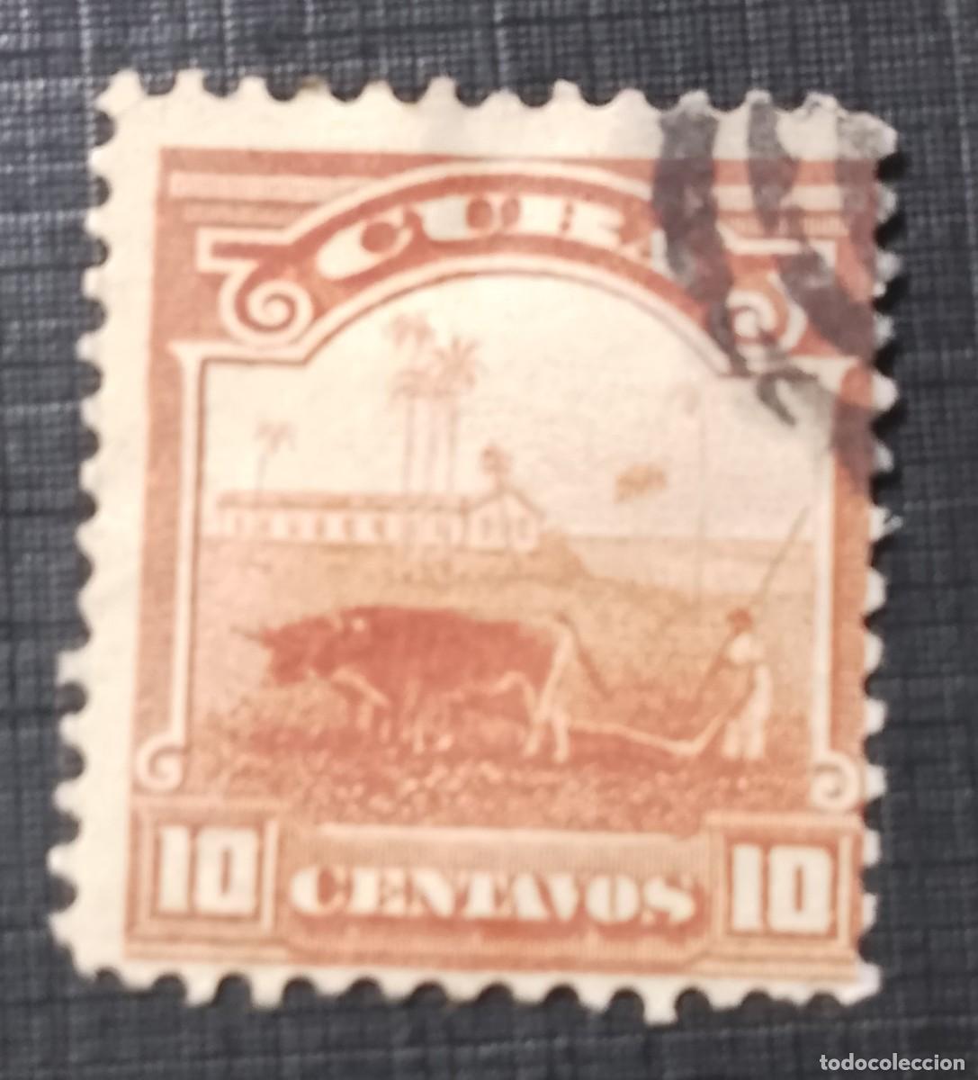 Sellos: V/F 10 CENTAVOS, A&Ntilde;O 1905 - CAMPO ARADO, AGRICULTOR