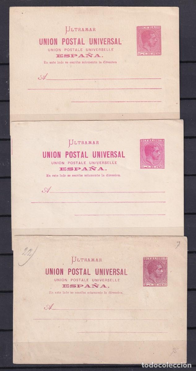 Sellos: Espa&ntilde;a - Cuba - Entero Postal - Edifil 7,8,12 - Nuevos
