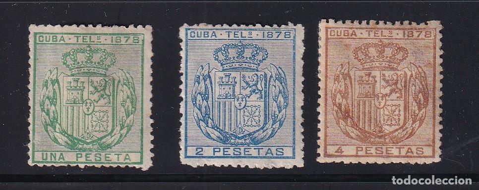 Sellos: Espa&ntilde;a - 1878 - Cuba - Telegrafos - Edifil 43/45 - Nuevos