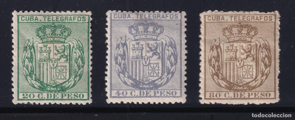 Sellos: Espa&ntilde;a - 1882 - Cuba - Telegrafos - Edifil 55/57 - MH