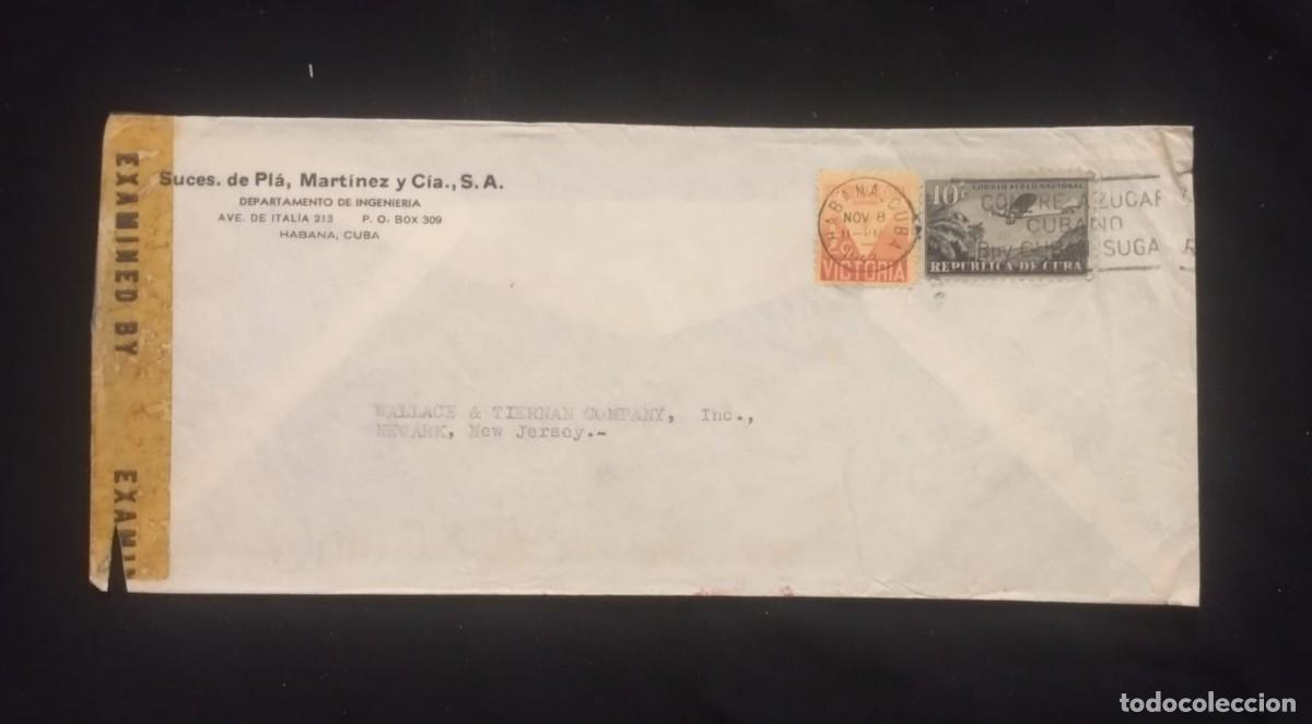 Sellos: TS) 1941 CUBA, CENSORSHIP,CANCELLATION SLOGAN, AIRMAIL, COVER SENT FROM HAVANA TO NEW JERSEY, USA.