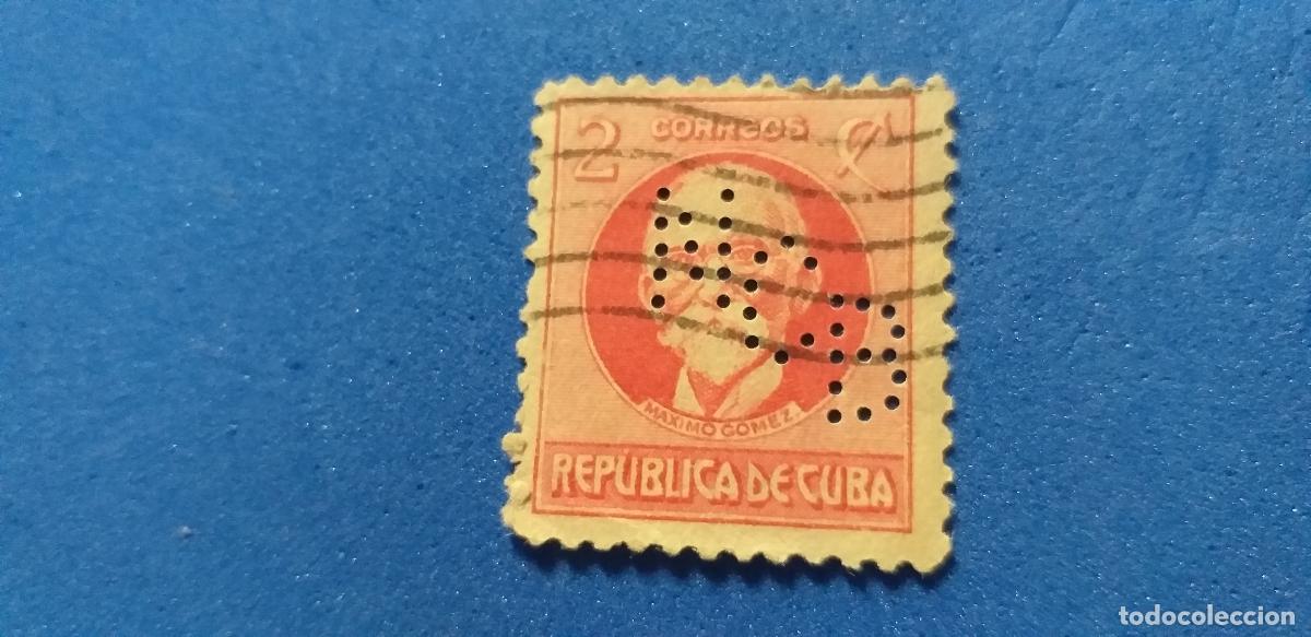 Sellos: Sello perfins. Perforado LETRAS. Cuba. M&aacute;ximo G&oacute;mez. Letras NCB