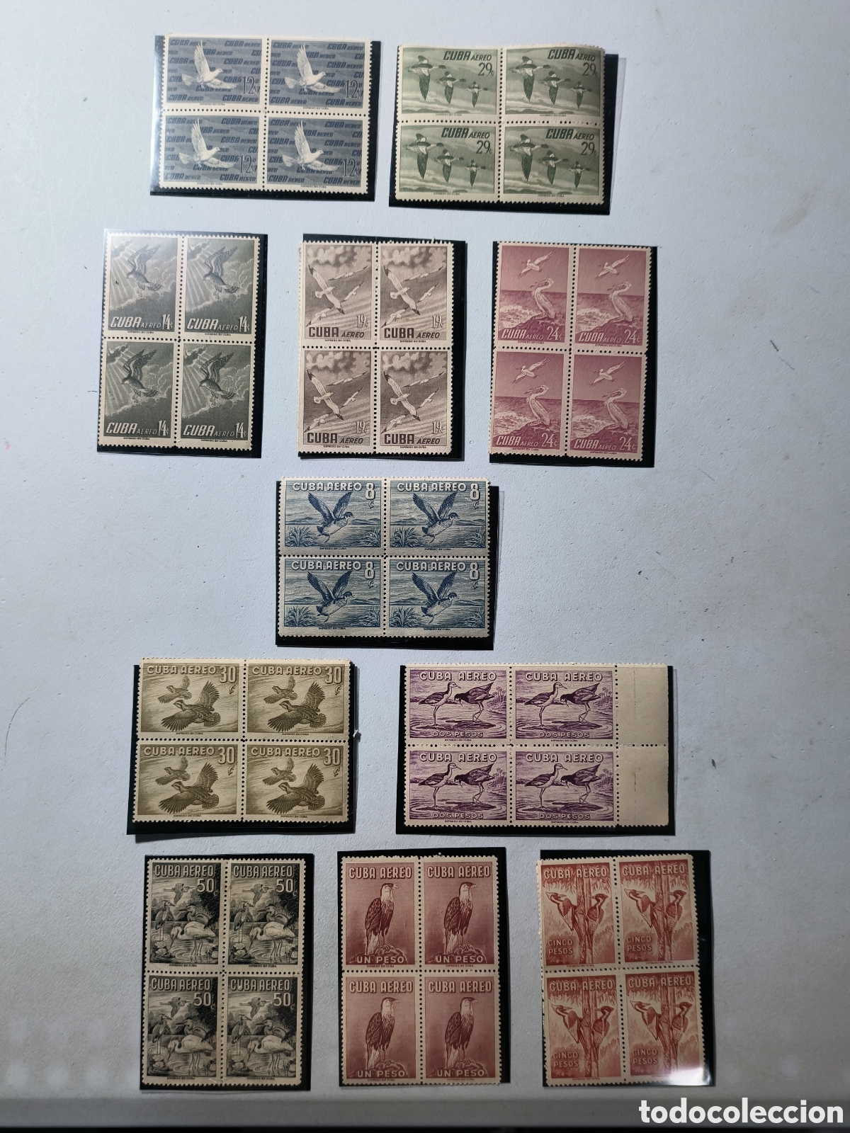 Sellos: Cuba,series aves del a&ntilde;o 1956 en bloque de 4 mint