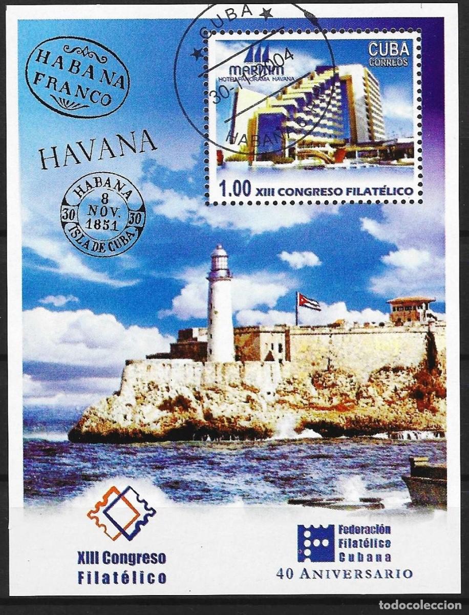 Sellos: Cuba 2004 - Mi BL 194 - YT BF 194 - Hotel Maritim y landscape de Havana