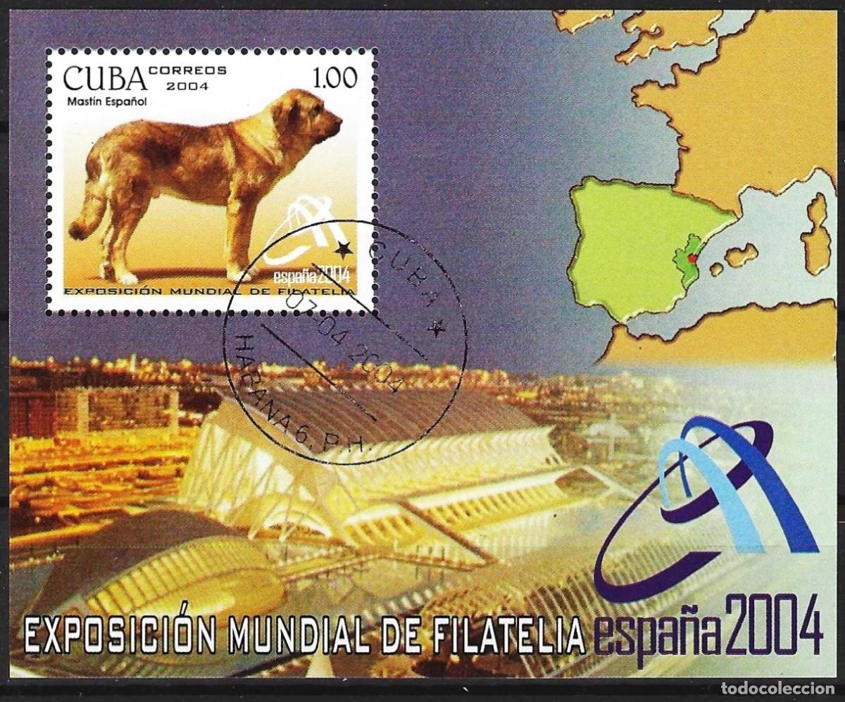 Sellos: Cuba 2004 - Mi BL 189 - YT BF 189 - Exposici&oacute;n filat&eacute;lica : Los perros : El mastin espa&ntilde;ol