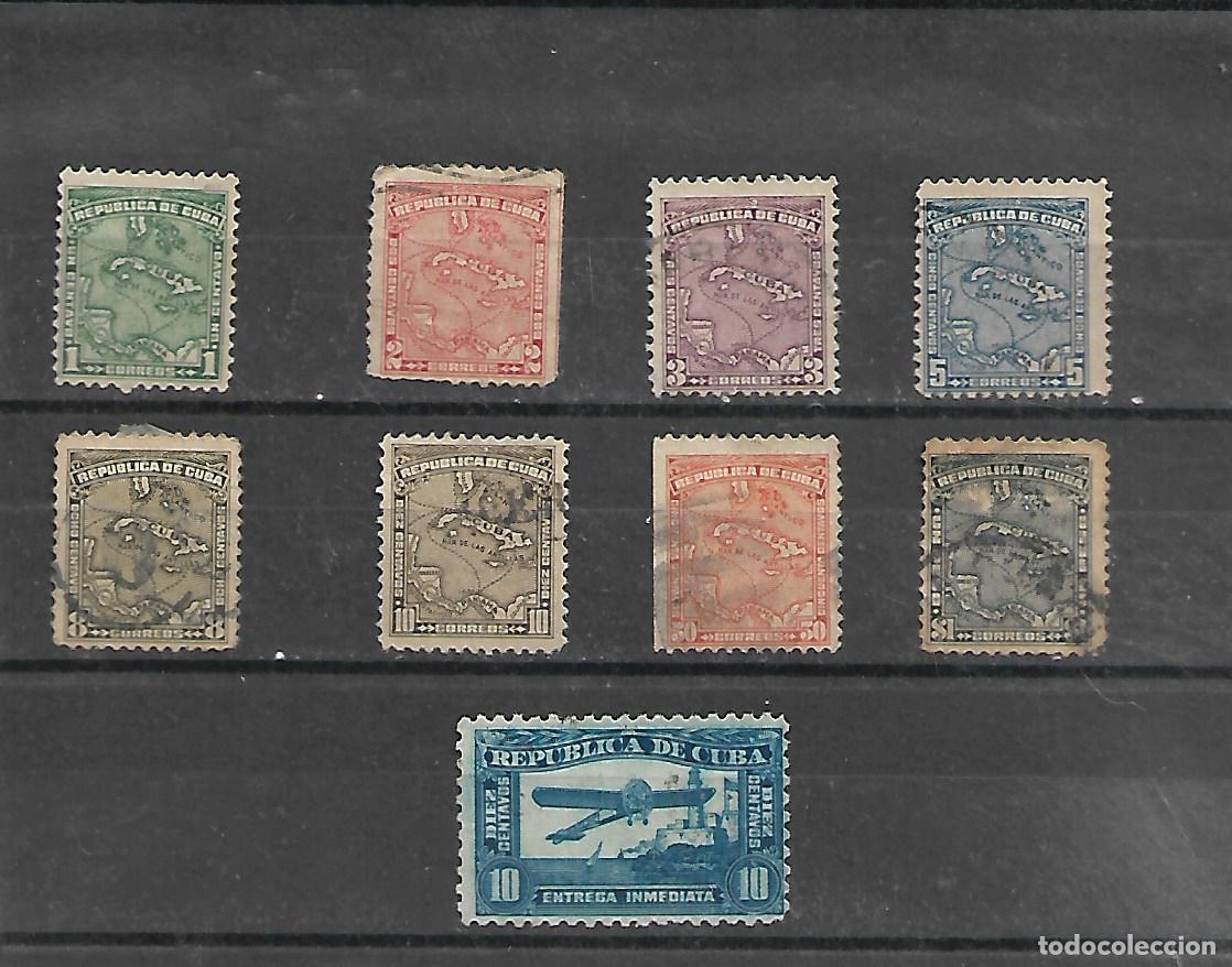 Sellos: CUBA SERIE COMPLETA MATASELLADA DE 1914 N&ordm; 195/203