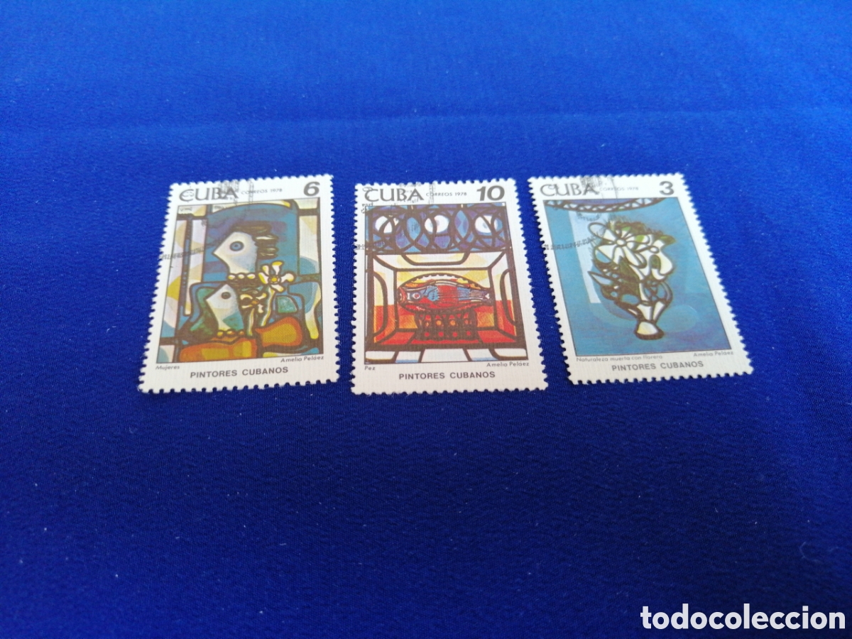 Sellos: CUBA - LOTE PINTURA SELLO USADO MATASELLADOS