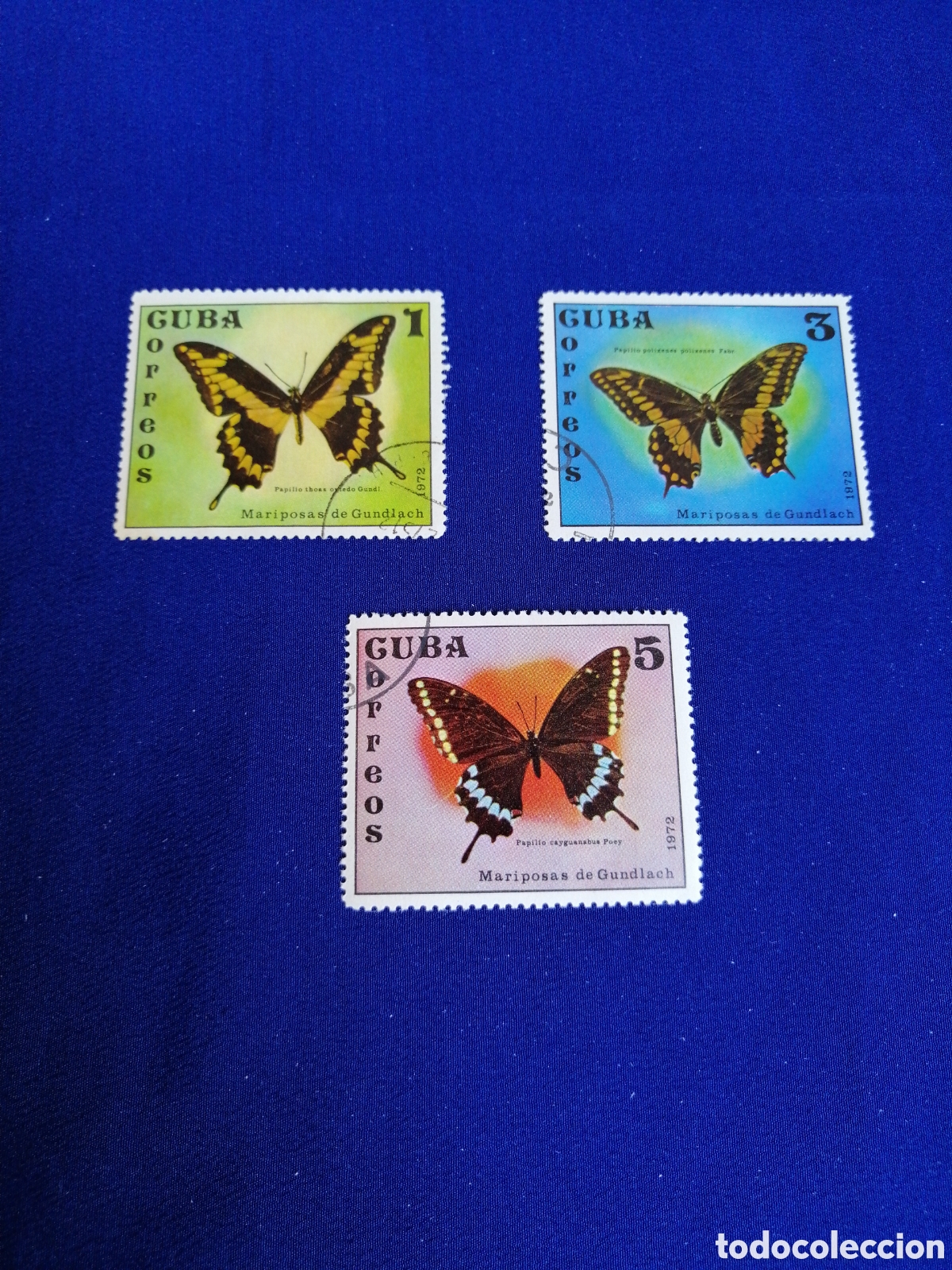Sellos: CUBA - LOTE MARIPOSAS SELLO USADO MATASELLADOS