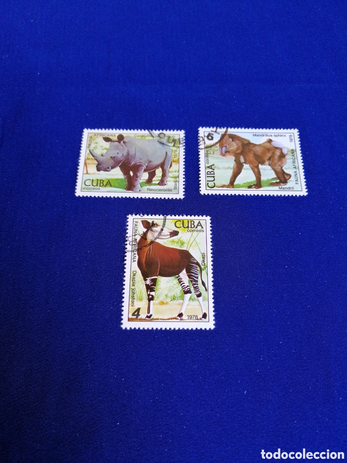Sellos: CUBA - LOTE ANIMALES SELLO USADO MATASELLADOS