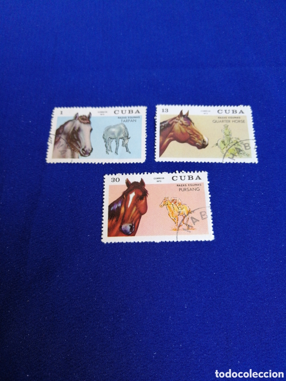 Sellos: CUBA - LOTE CABALLOS SELLO USADO MATASELLADOS