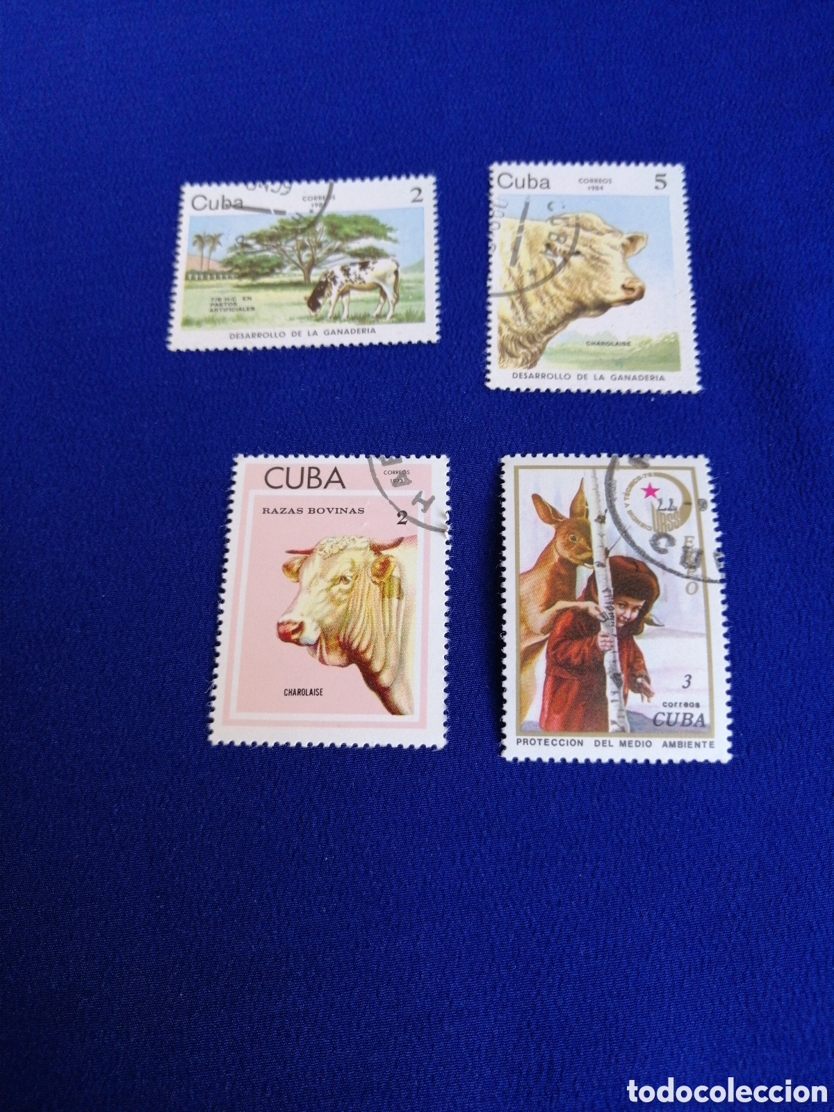 Sellos: CUBA - LOTE ANIMALES SELLO USADO MATASELLADOS