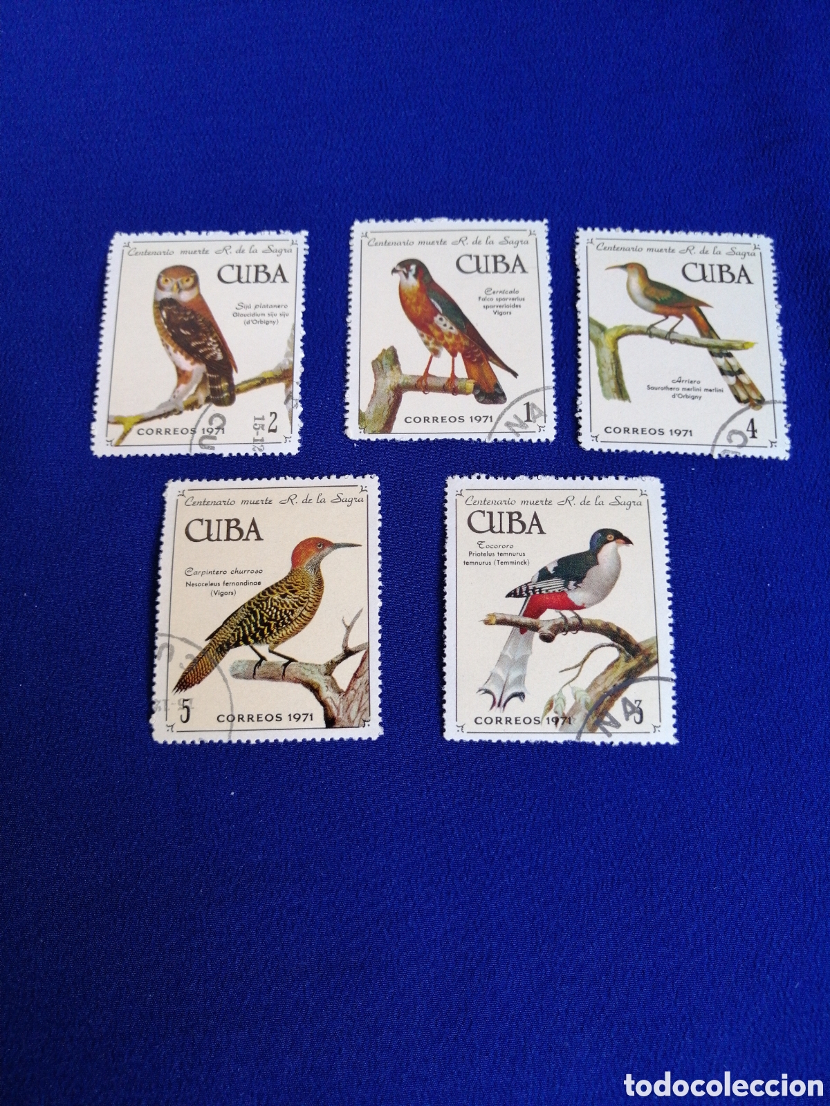 Sellos: CUBA - LOTE AVES P&Aacute;JAROS SELLO USADO MATASELLADOS