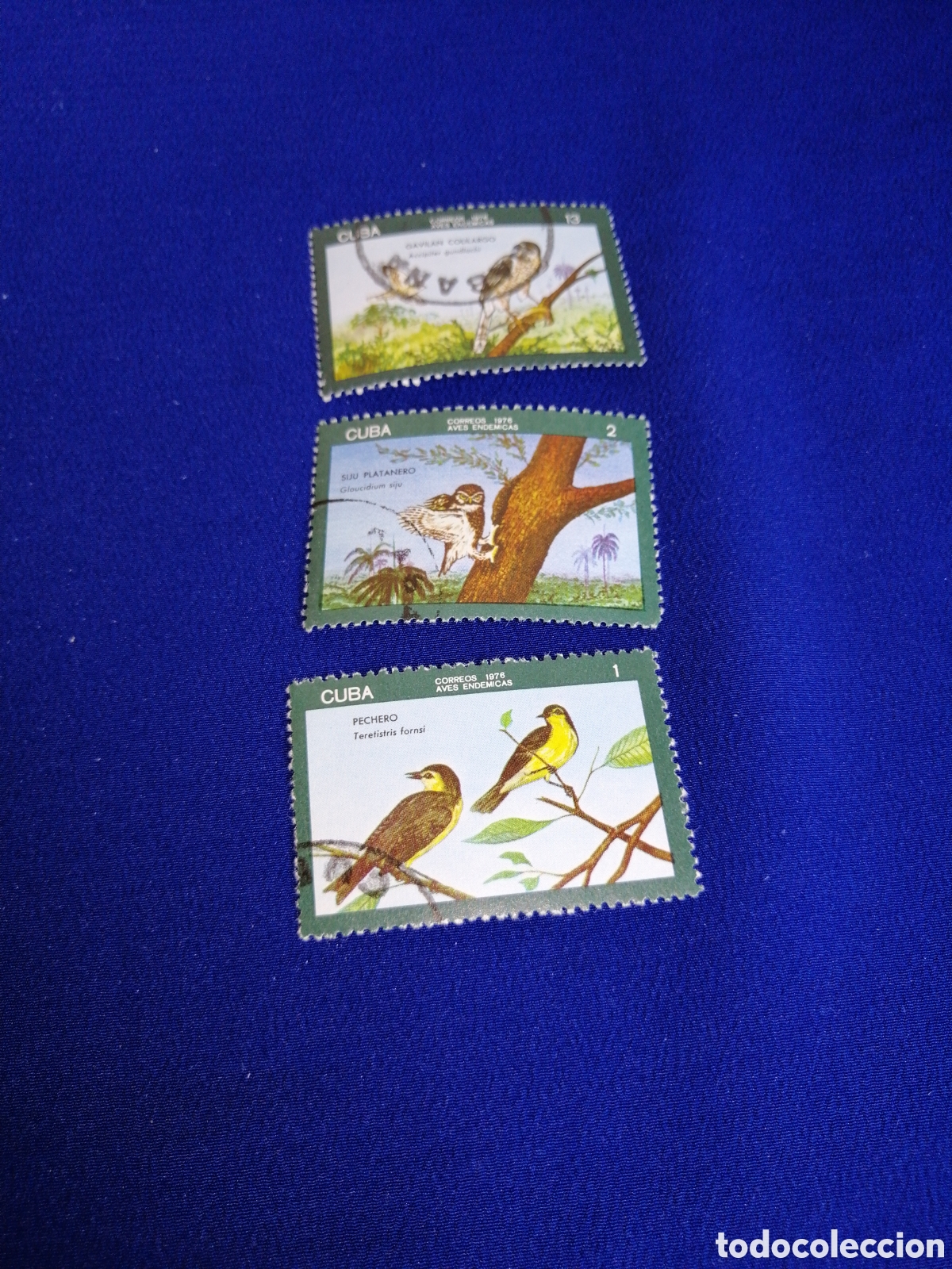 Sellos: CUBA - LOTE P&Aacute;JAROS AVES SELLO USADO MATASELLADOS