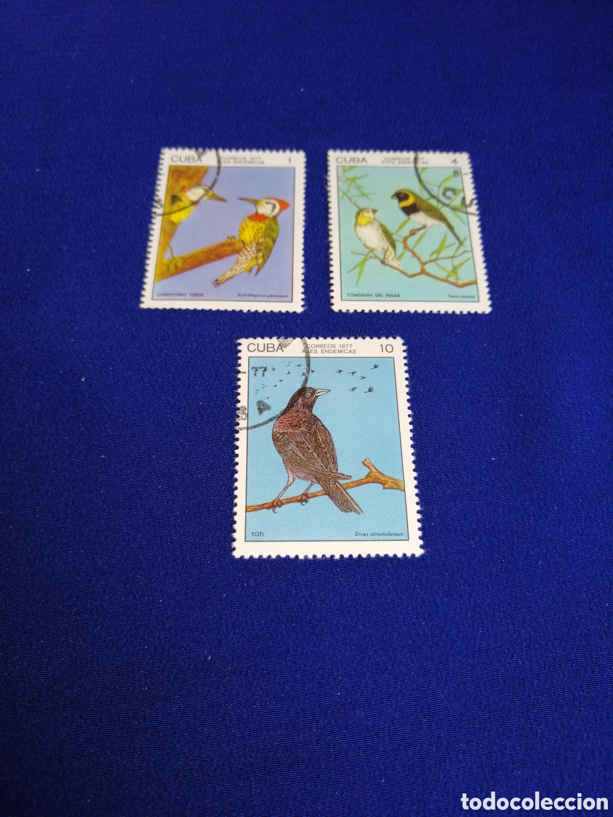 Sellos: CUBA - LOTE P&Aacute;JAROS AVES SELLO USADO MATASELLADOS