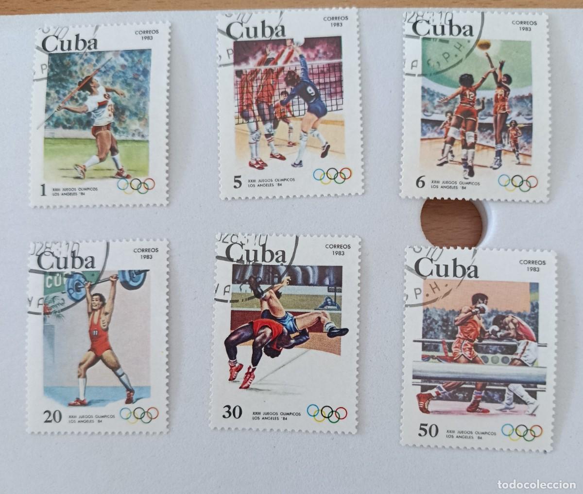 Sellos: Sellos Cuba 1983, Serie pre-ol&iacute;mpica Los Angeles-84 edifil 2884/2889