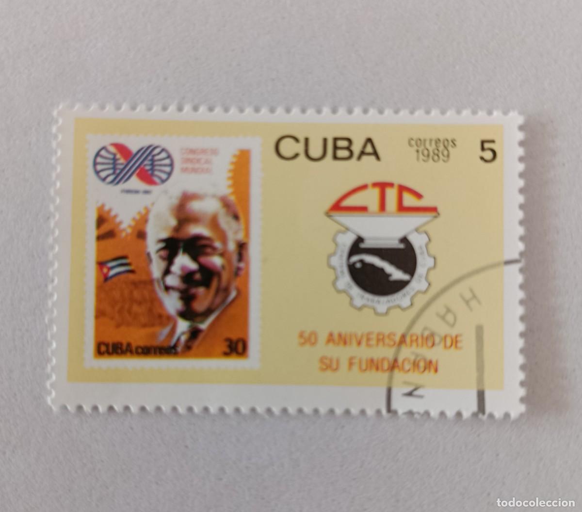 Sellos: Sellos Cuba 1989, 50 aniversario de la fundaci&oacute;n de la C:T:C:, edifil 3423