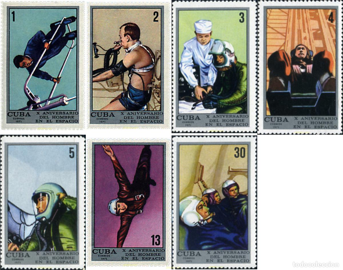 Sellos: 27209 MNH CUBA 1971 10 ANIVERSARIO DEL PRIMER VUELO ESPACIAL TRIPULADO