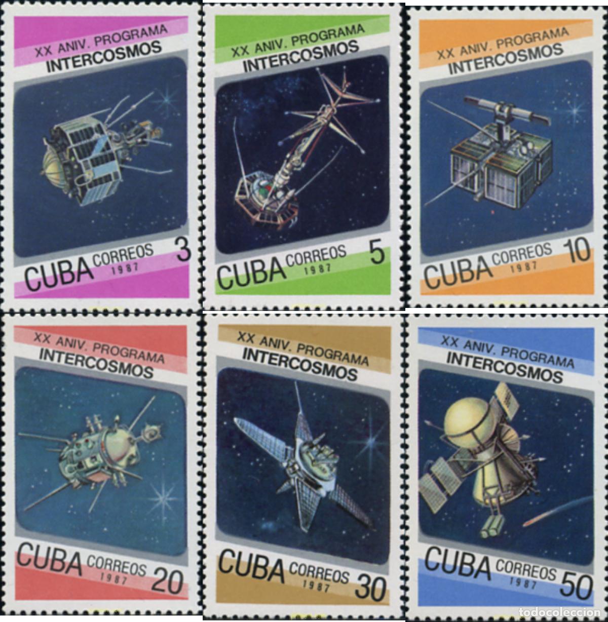 Sellos: 356285 MNH CUBA 1987 20 ANIVERSARIO DEL PROGRAMA ESPACIAL &rdquo;INTERCOSMOS&rdquo;