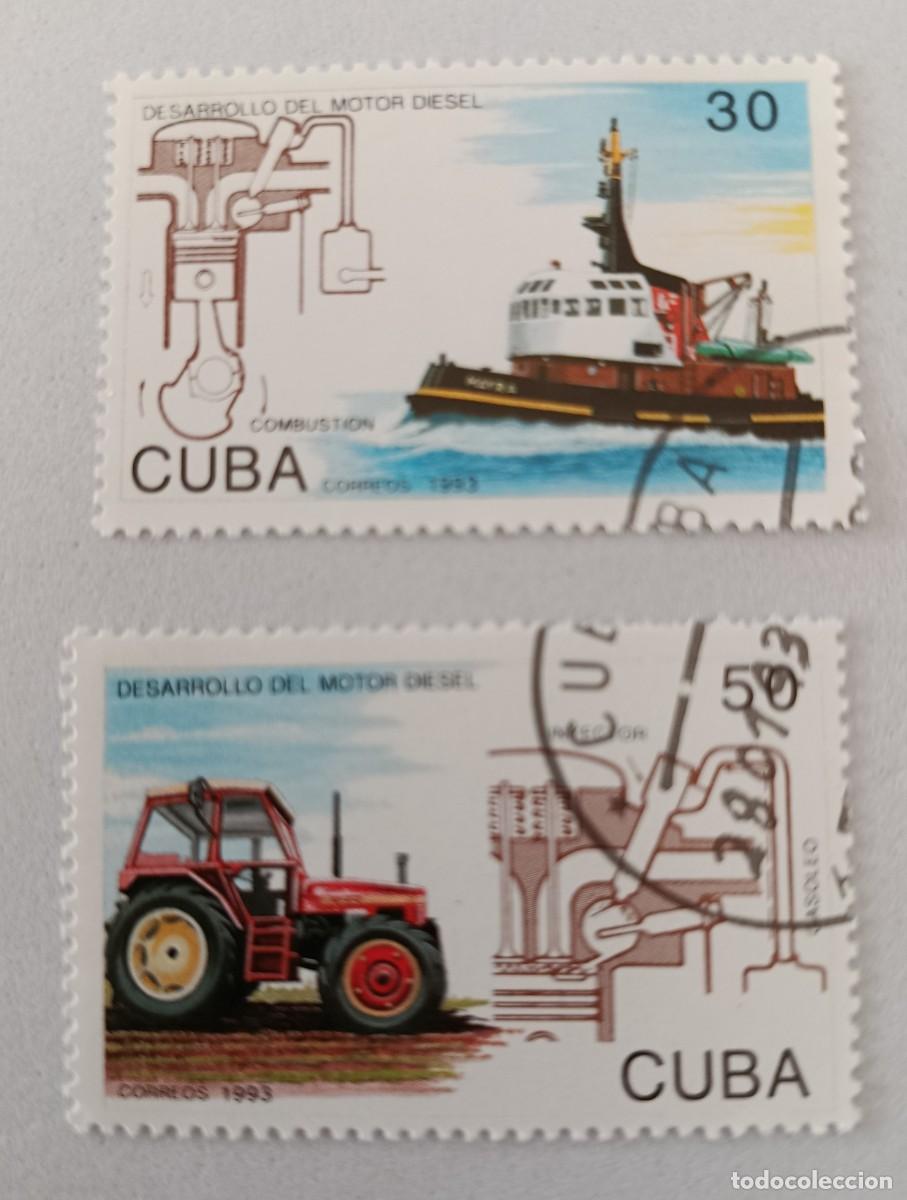 Sellos: Sellos Cuba 1993, Desarrollo del motor Di&eacute;sel. edifil 3810, 3812