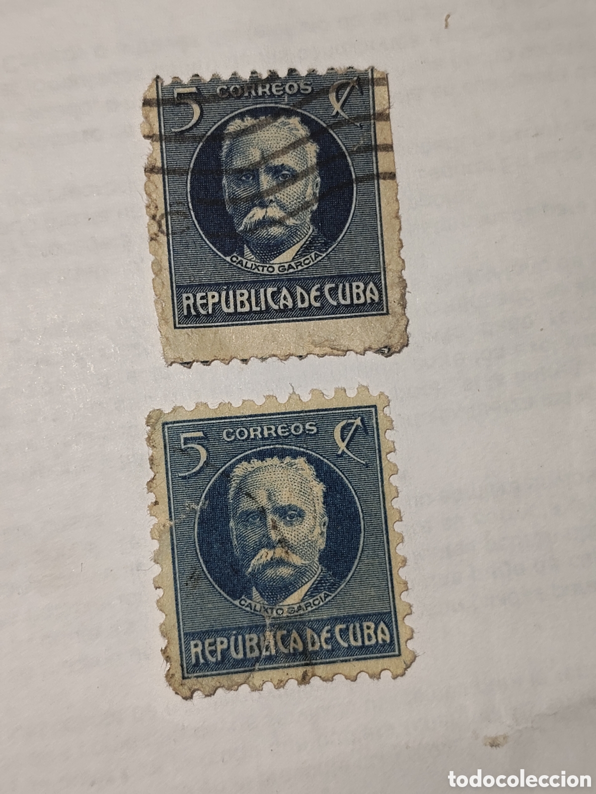 Sellos: 2 Sellos de Cuba General Calixto Garc&iacute;a 1917 usado