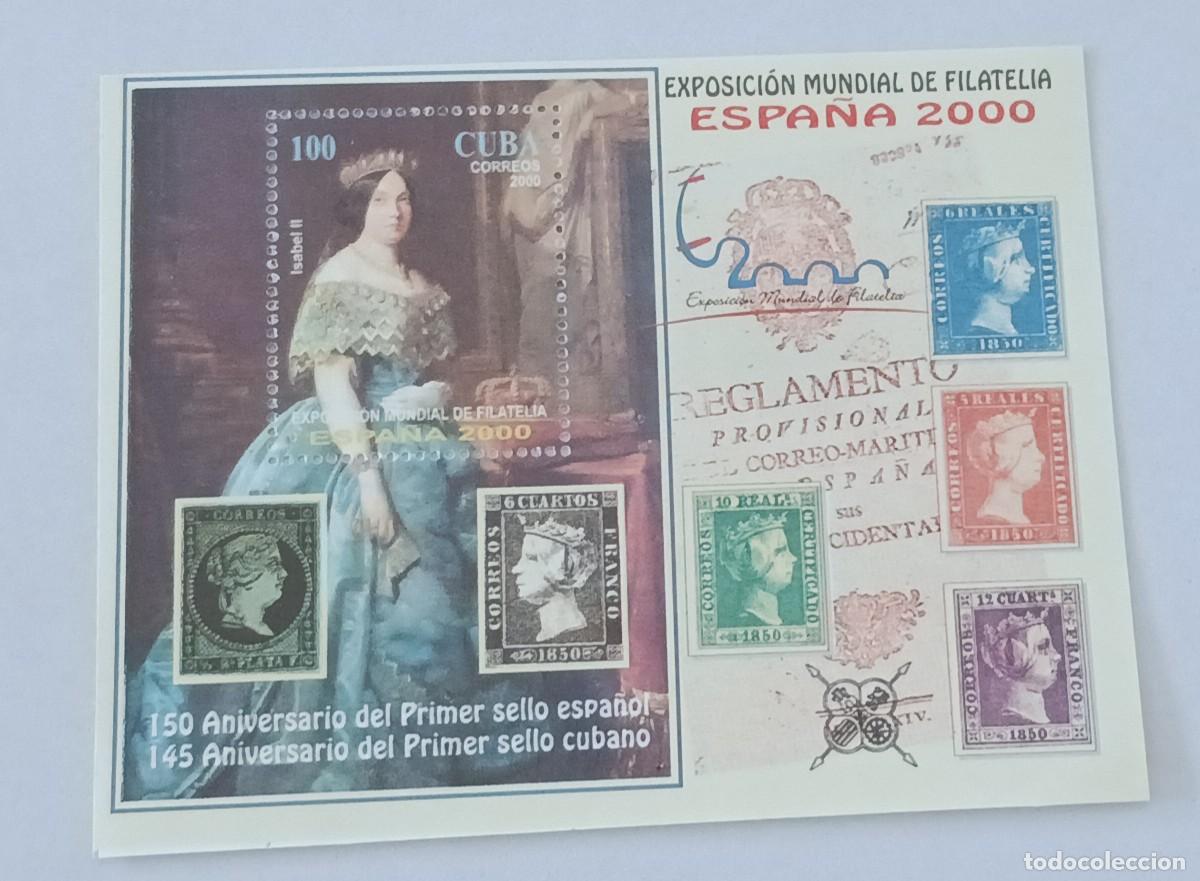 Sellos: Sellos Cuba 2000, Exposici&oacute;n Filat&eacute;lica Mundial. ESPA&Ntilde;A. edifil 4451