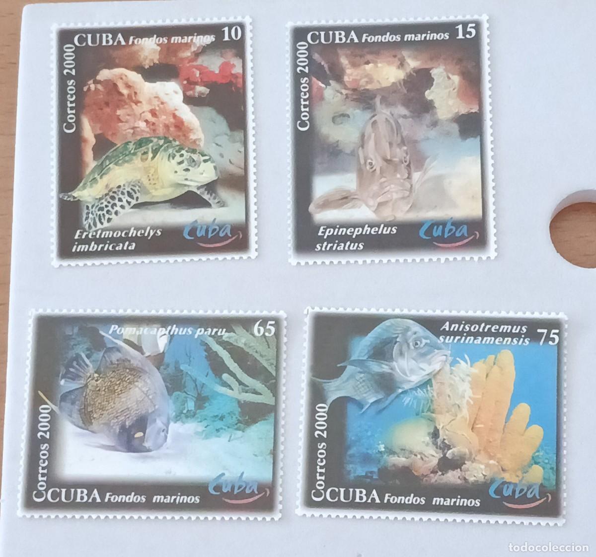 Sellos: Sellos Cuba 2000, D&iacute;a mundial del Turismo. Zonas de buceo y especies marinas, edifil 4456/4459