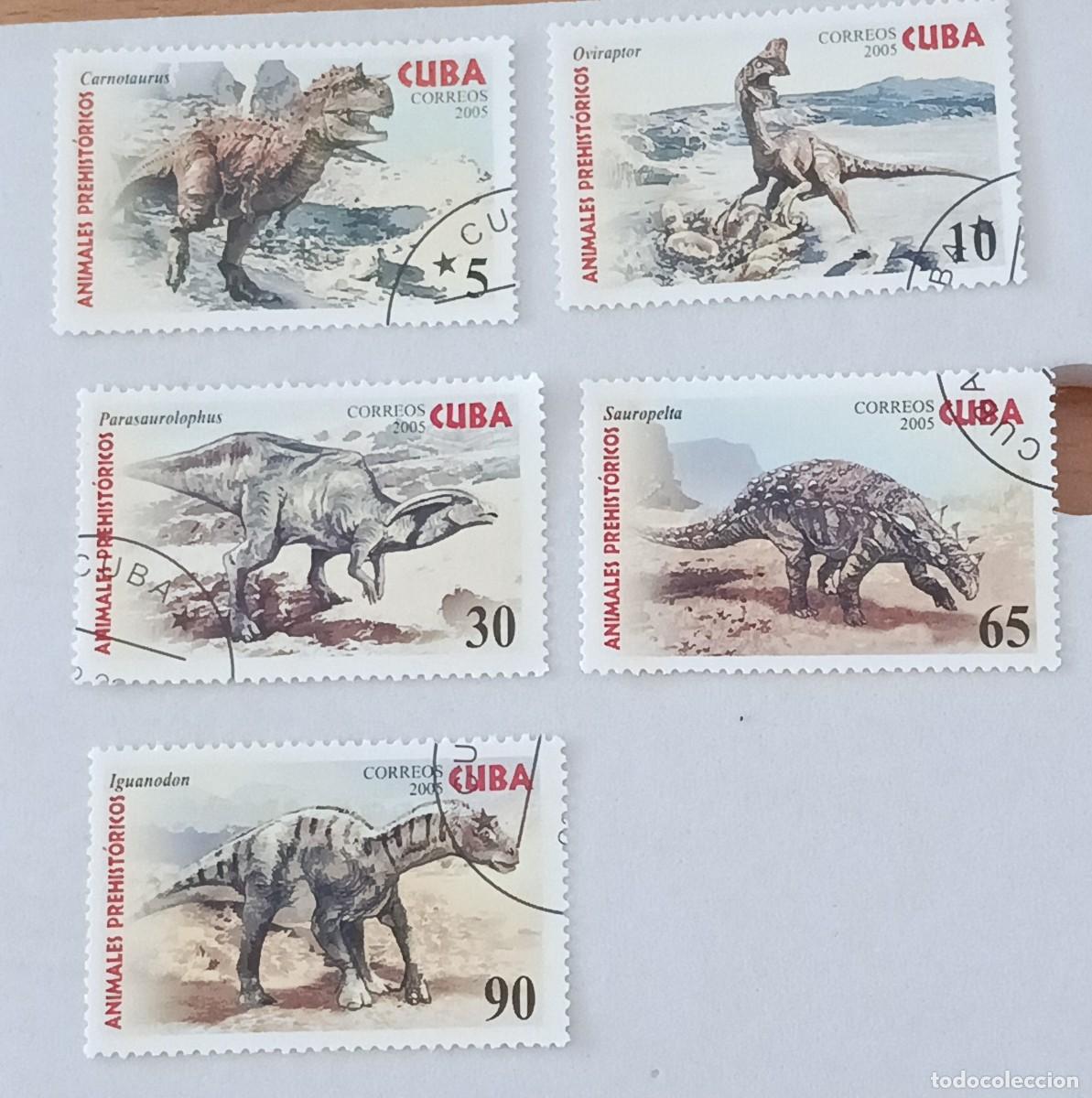 Sellos: Sellos Cuba 2005, Animales prehist&oacute;ricos. Edifil 4808/4812