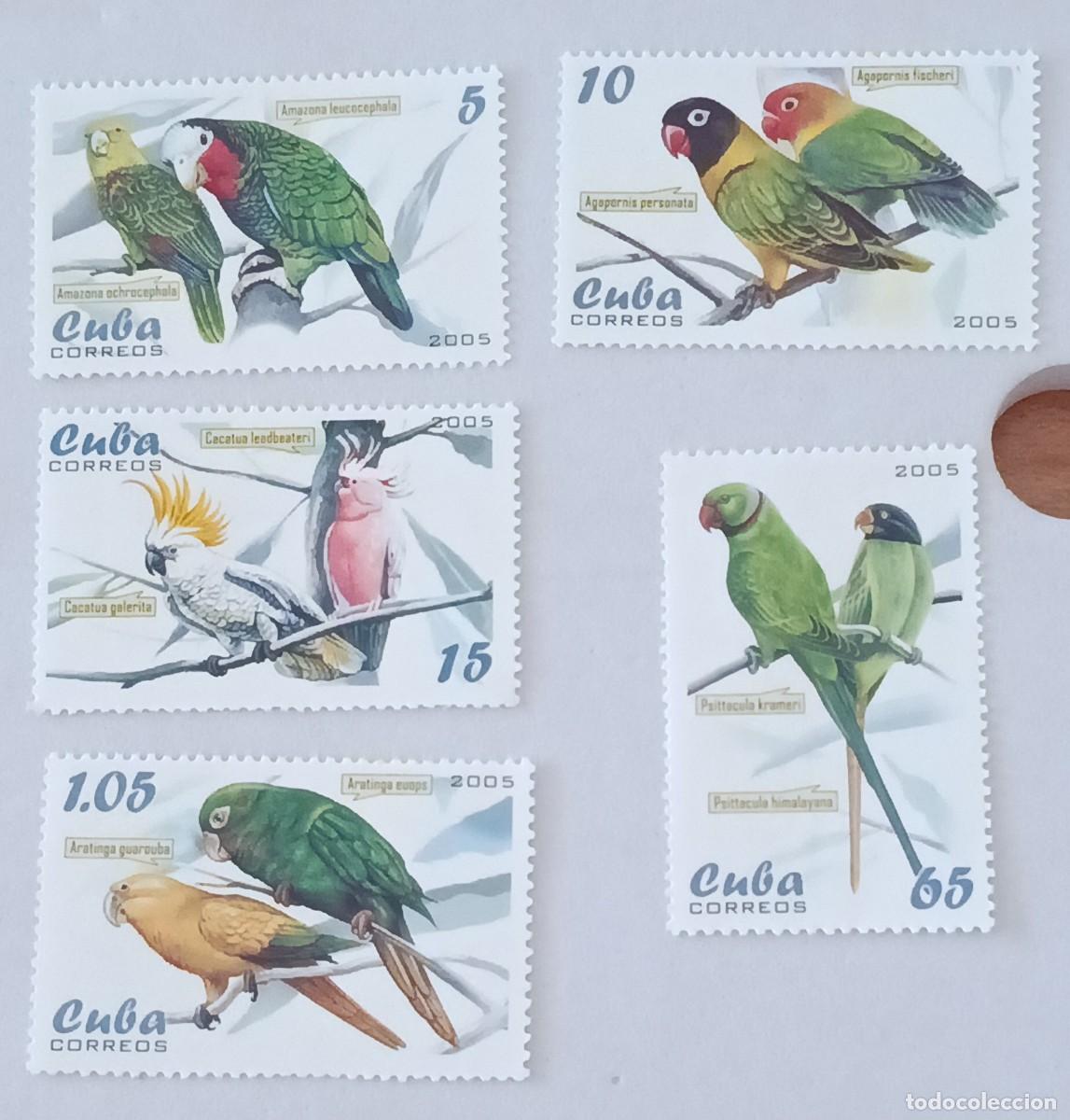 Sellos: Sellos Cuba 2005, Loros cubanos, edifil 4821/4825