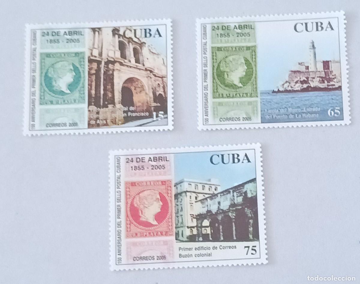 Sellos: Sellos Cuba 2005, Aniversario del primer sello posta, edifil 4846/4848