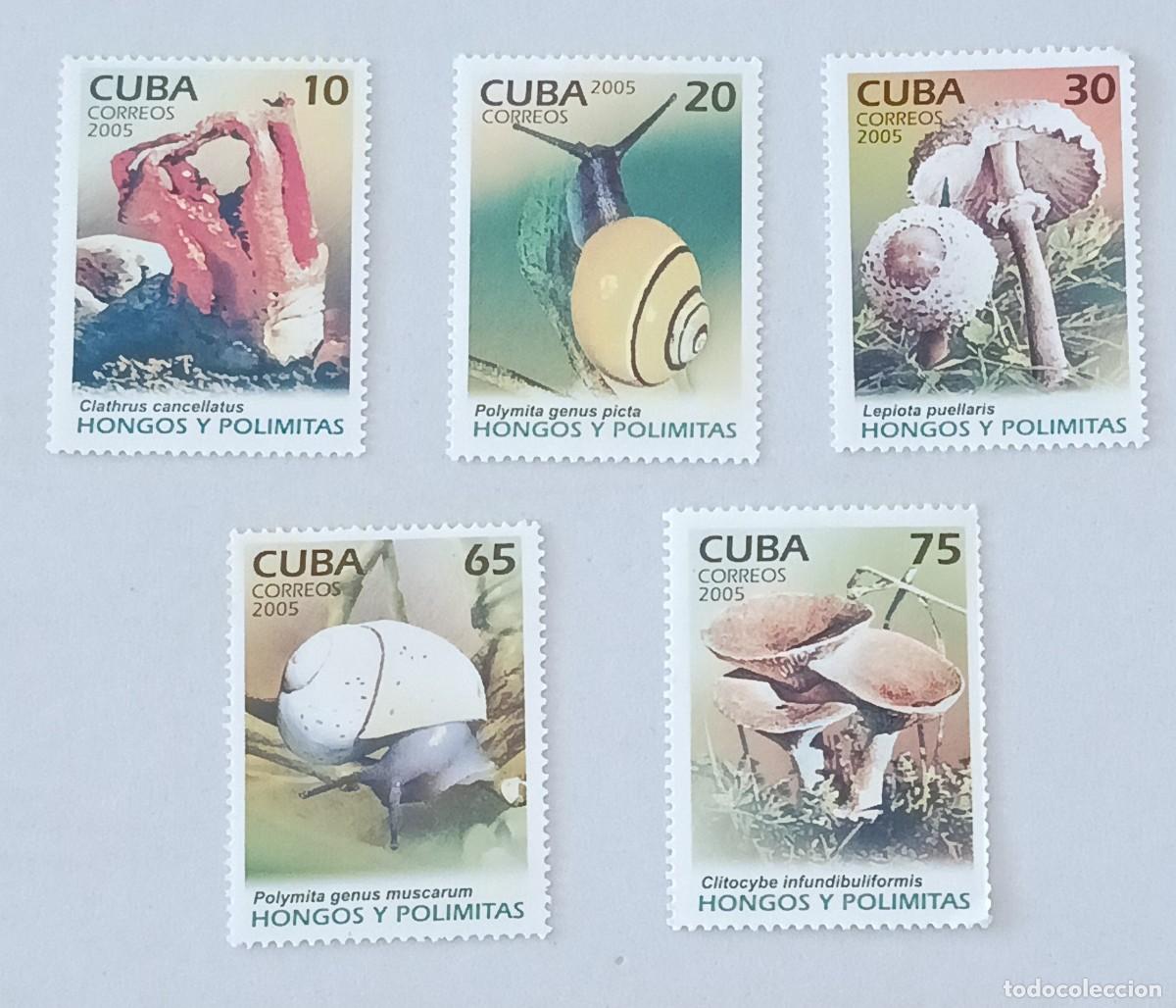 Sellos: Sellos Cuba 2005, Hongos y pol&iacute;mita, edifil 4910/4914