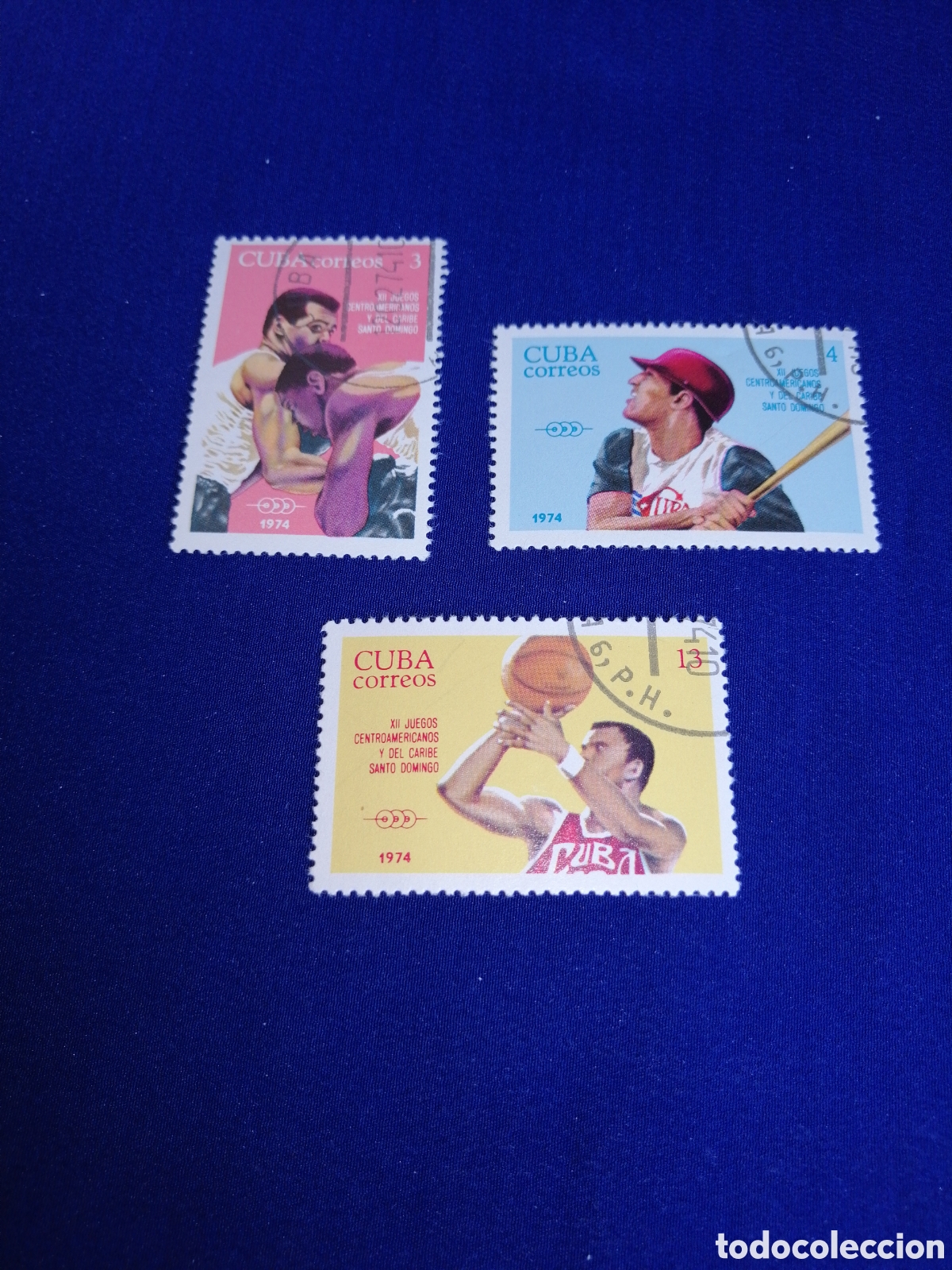 Sellos: CUBA LOTE XII JUEGOS CENTRO AMERICANOS Y DEL CARIBE SANTO DOMINGO 1974 SELLOS USADOS