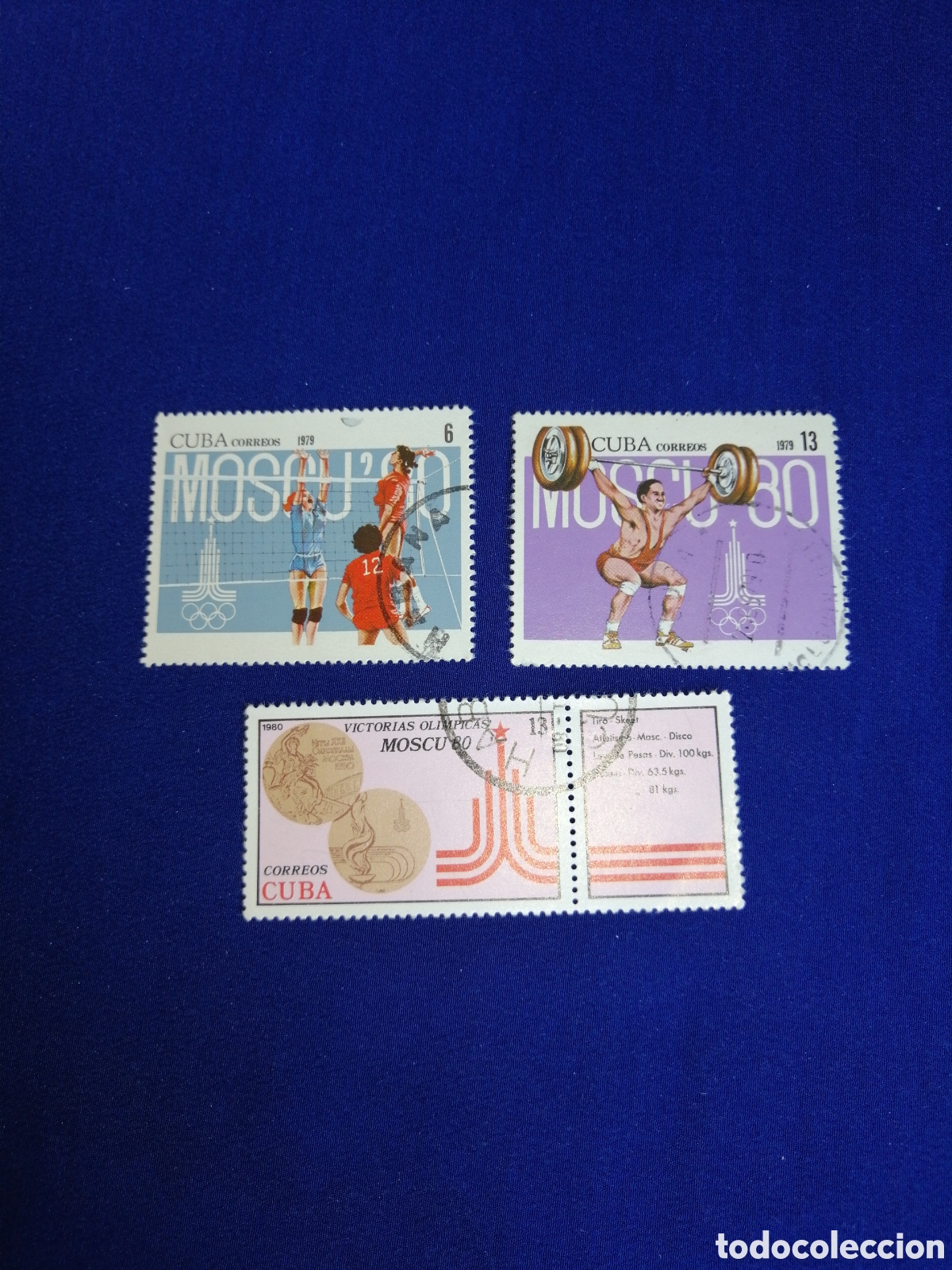 Sellos: CUBA LOTE OLIMPIADAS MOSCU 1980 SELLOS USADOS