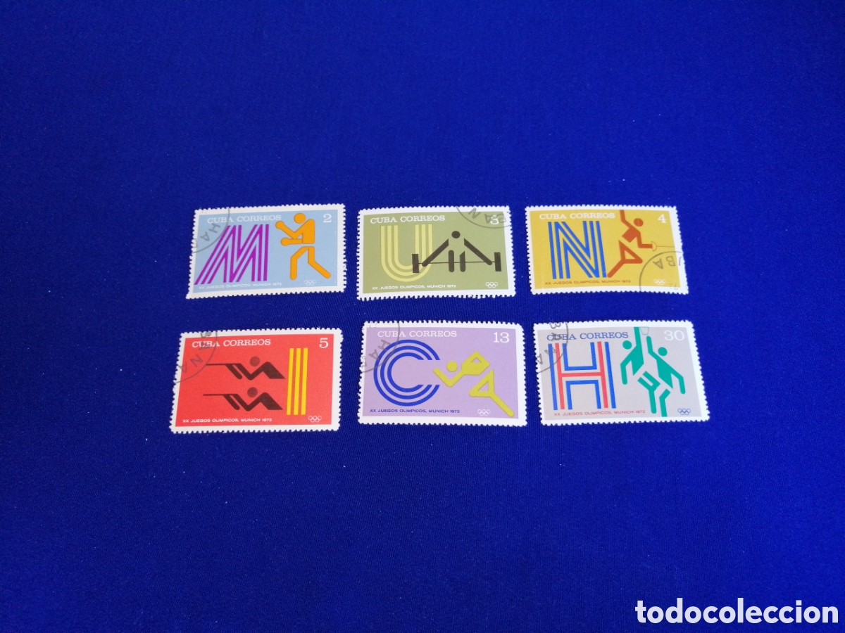 Sellos: CUBA LOTE OLIMPIADAS DE MUNICH 1972 SELLOS USADOS