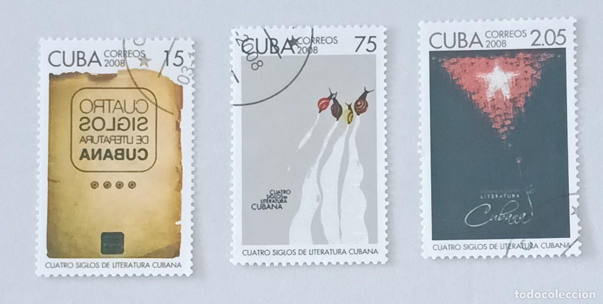 Sellos: Sellos Cuba 2008, Cuatro siglos de literatura cubana, edifil 5286/5288