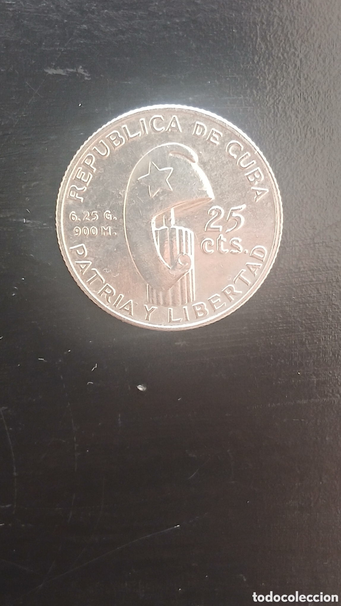 Sellos: Moneda 25 Centavos Cuba 1953 Jos&eacute; Mart&iacute; Plata 900 Centenario