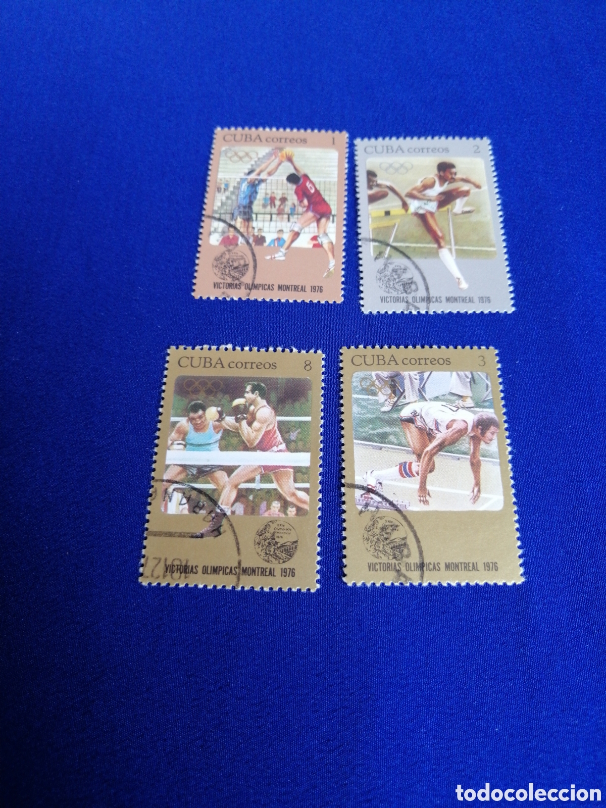 Sellos: CUBA LOTE MONTREAL 1976 SELLOS USADOS MATASELLADO